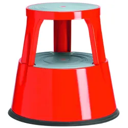 TABORET METALOWY 2 STOPNIOWY CZERWONY